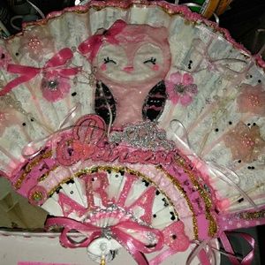 Hand done fan for baby shower